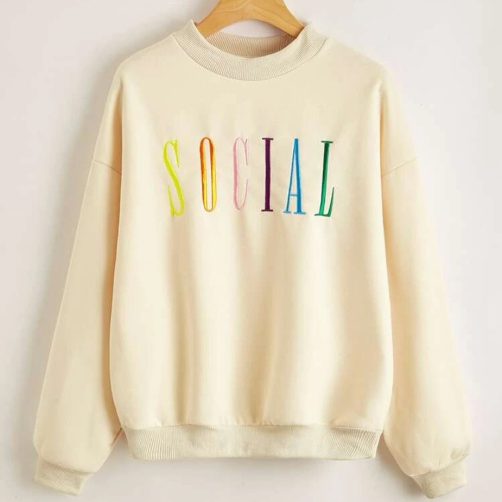 Cream Graphic Crew Neck
